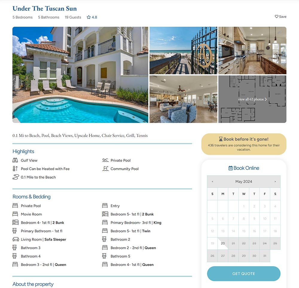 Comprehensive property detail pages