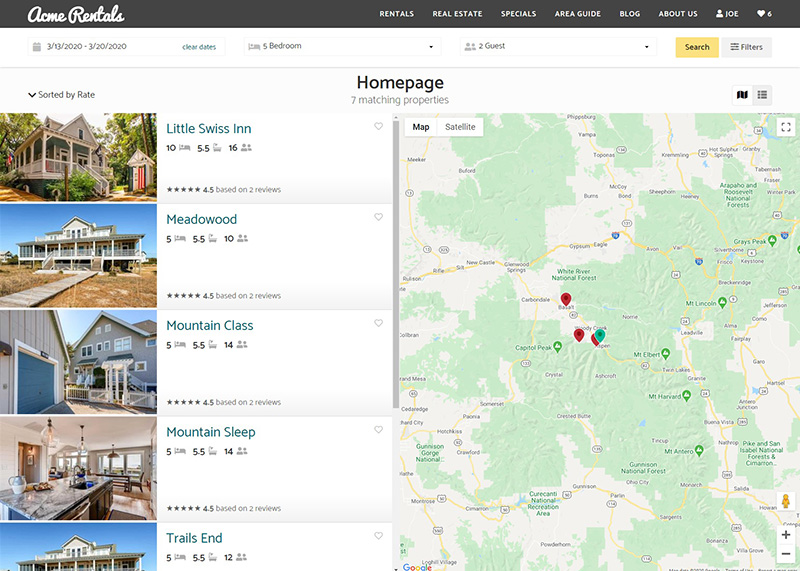 Property Search Results Screenshot